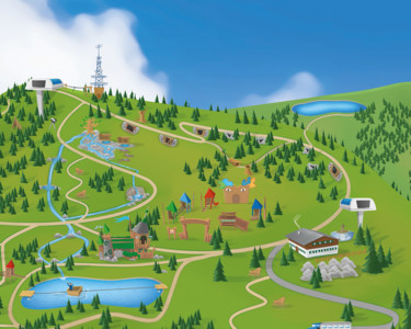 Map of the Children's Adventure World on the Ghost Mountain 