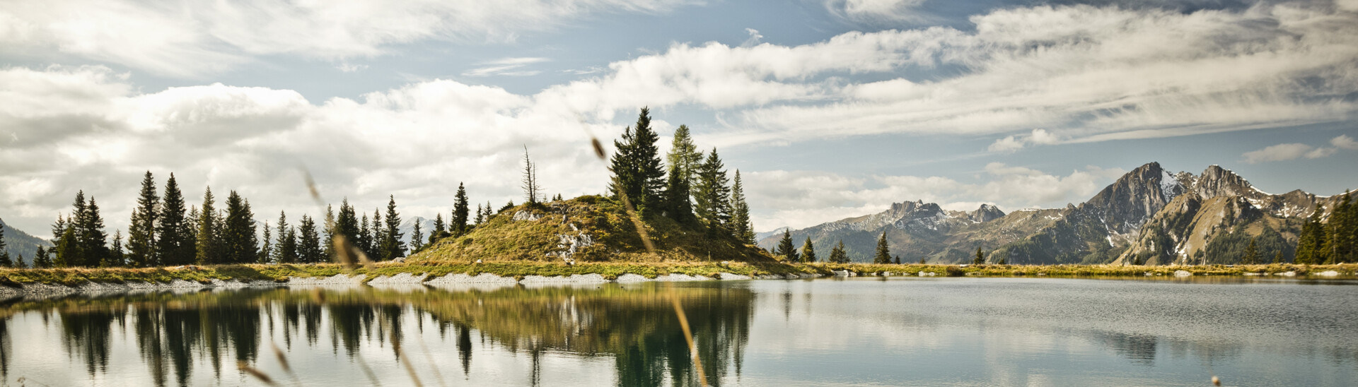 Berge, Teich & Natur | Blick auf die Gipfel im Snow Space Salzburg