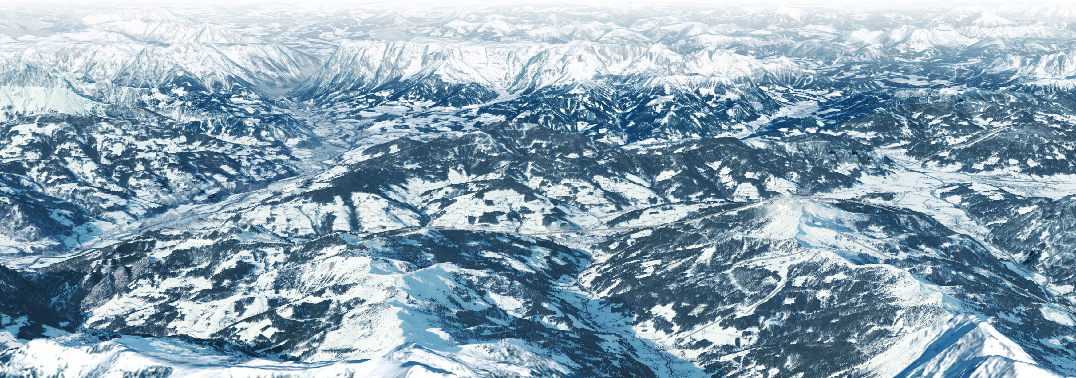 Karte der Berge im Snow Space mit den Skigebieten  Karte der Berge im Snow Space mit den Skigebieten