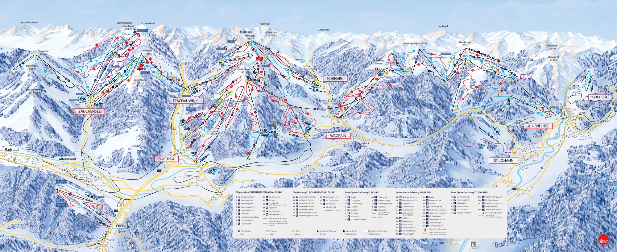 Ski map Snow Space Salzburg