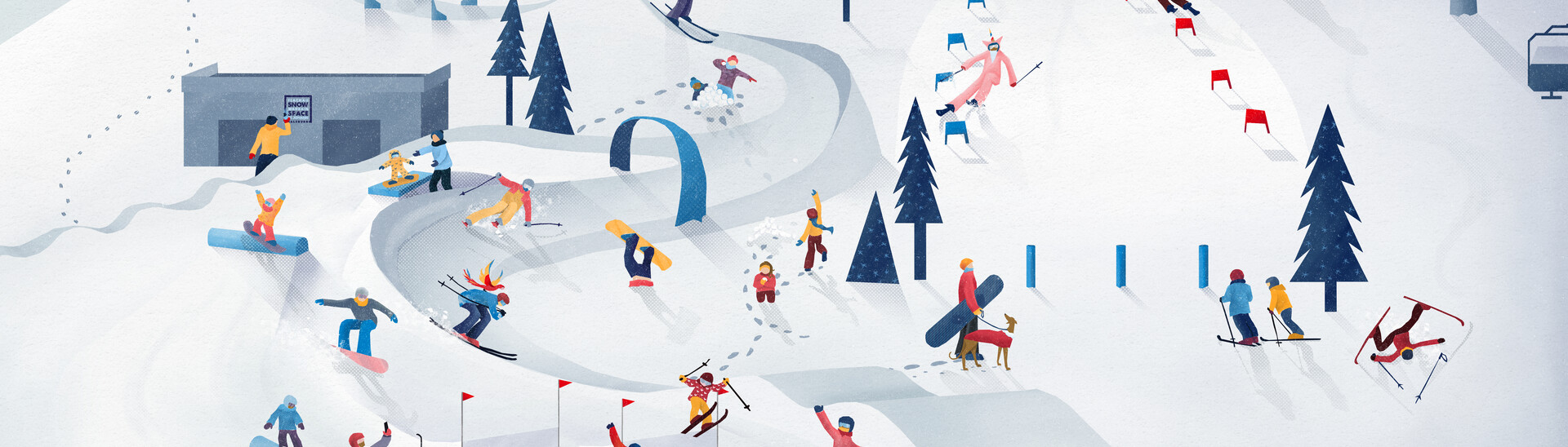 Funpark illustration in the Salzburg ski area